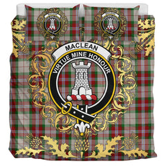 MacLean Dress Tartan Crest Bedding Set - Golden Thistle Style