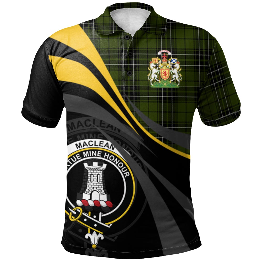 MacLean Hunting Tartan Polo Shirt - Royal Coat Of Arms Style