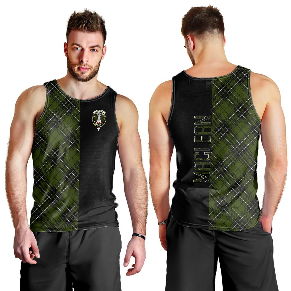 MacLean Hunting Tartan Crest Men's Tank Top - Cross Style