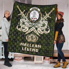 MacLean Hunting Tartan Crest Legend Gold Royal Premium Quilt
