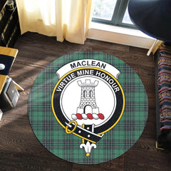 MacLean Hunting Ancient Tartan Crest Round Rug