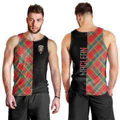 MacLean of Duart Modern Tartan Crest Men's Tank Top - Cross Style