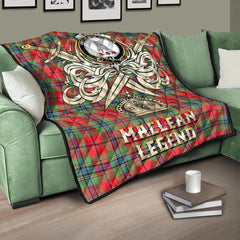 MacLean of Duart Modern Tartan Crest Legend Gold Royal Premium Quilt