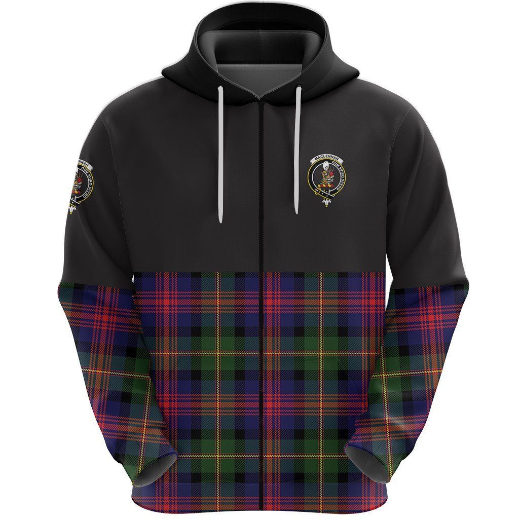 MacLennan Clan Half Of Tartan Zipper Hoodie