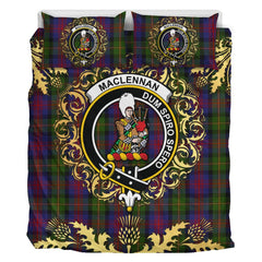 MacLennan Tartan Crest Bedding Set - Golden Thistle Style