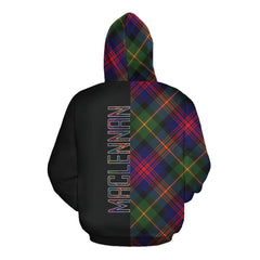 MacLennan Tartan Hoodie Half of Me - Cross Style