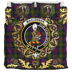 MacLennan Tartan Crest Bedding Set - Golden Thistle Style