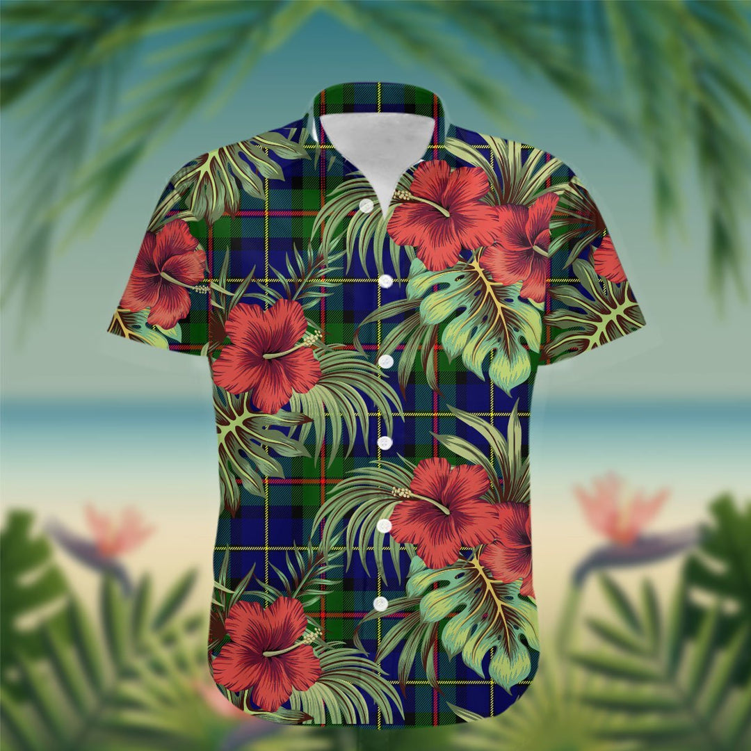 MacLeod Tartan Hawaiian Shirt Hibiscus, Coconut, Parrot, Pineapple - Tropical Garden Shirt
