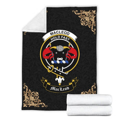 MacLeod Crest Tartan Premium Blanket Black