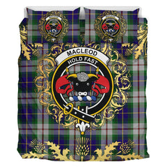 MacLeod Californian Tartan Crest Bedding Set - Golden Thistle Style