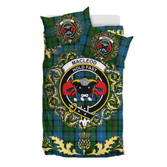 MacLeod of Assynt Tartan Crest Bedding Set - Golden Thistle Style