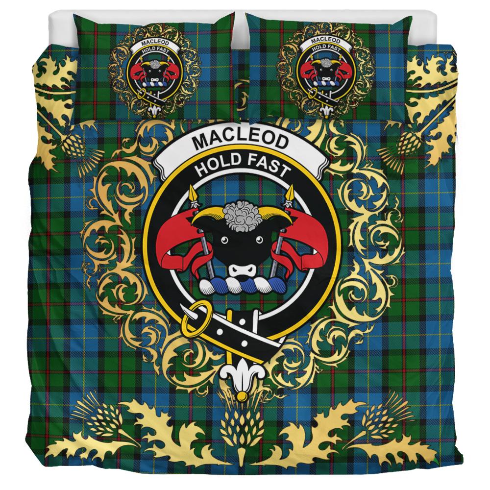 MacLeod of Assynt Tartan Crest Bedding Set - Golden Thistle Style