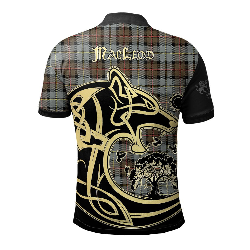 MacLeod of Harris Weathered Tartan Polo Shirt Viking Wolf