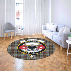 MacLeod of Harris Weathered Tartan Crest Round Rug