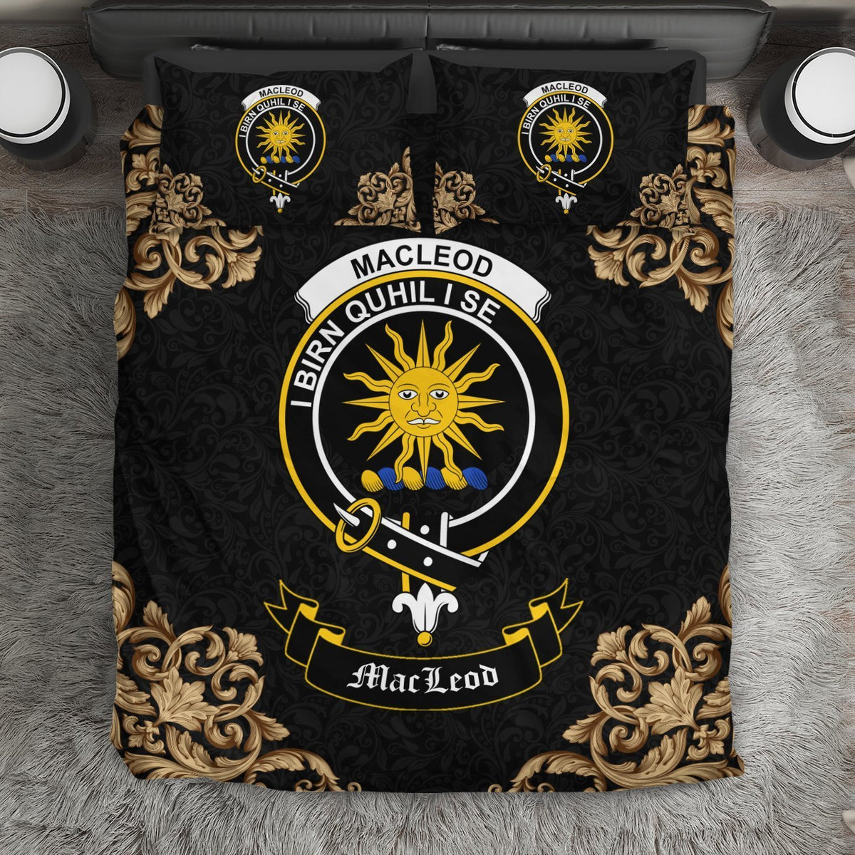 MacLeod (of Lewis) Crest Black Bedding Set