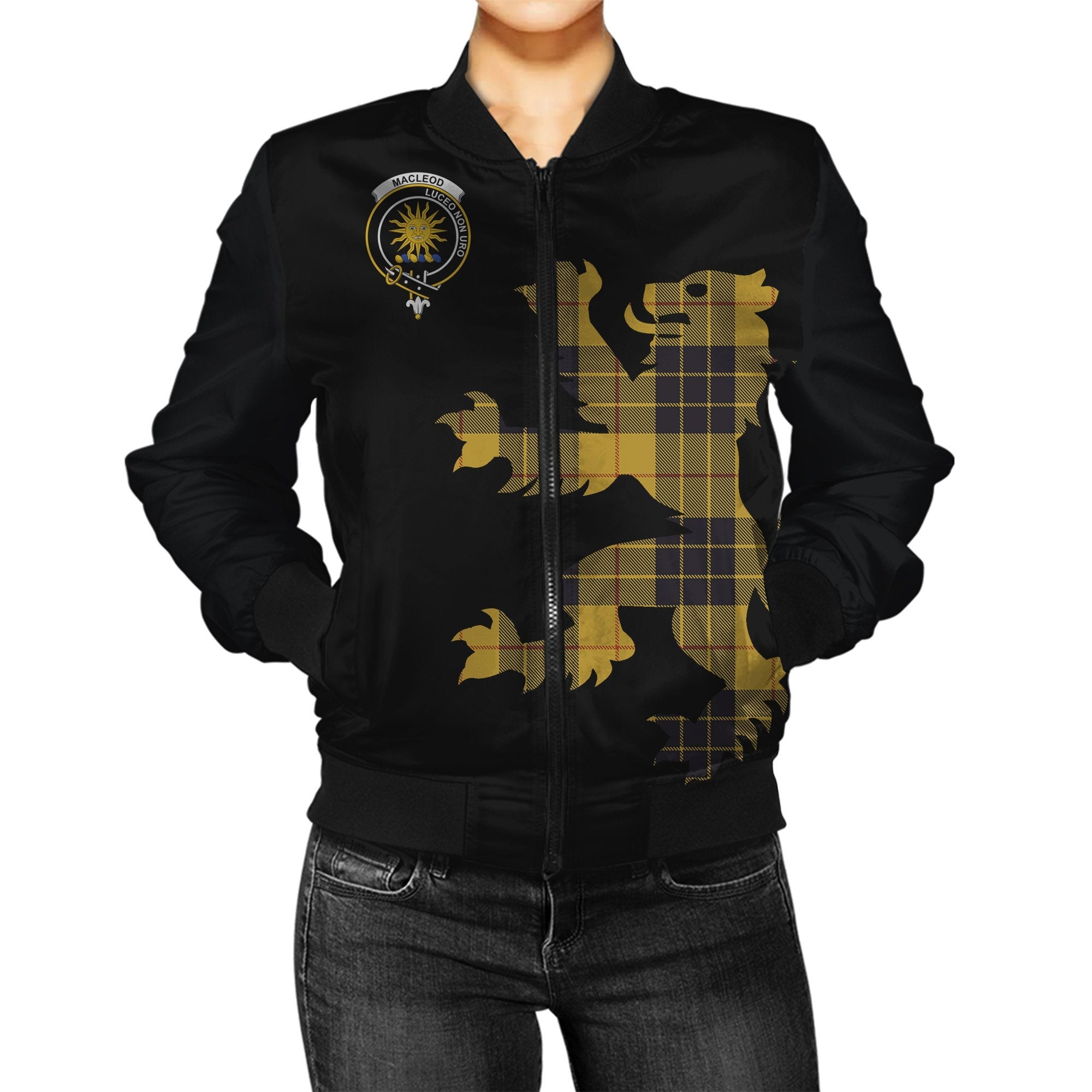 MacLeod (of Lewis) Tartan Bomber Jacket Lion & Thistle