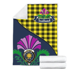 MacLeod Tartan Crest Premium Blanket - Thistle Style