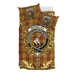 MacMillan Dress Tartan Crest Bedding Set - Golden Thistle Style