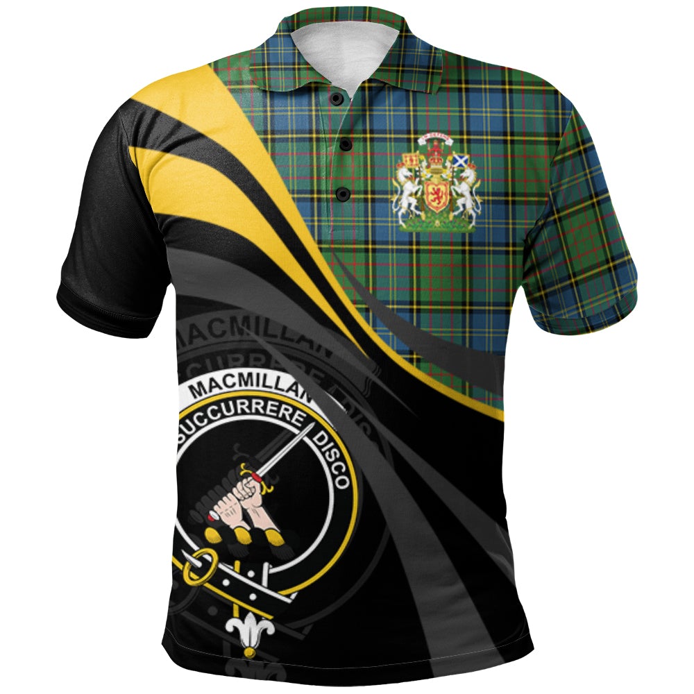 MacMillan Hunting Ancient Tartan Polo Shirt - Royal Coat Of Arms Style