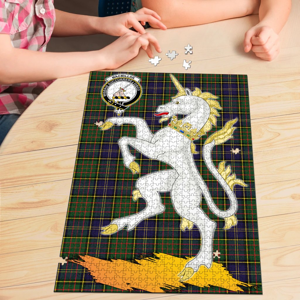MacMillan Hunting Modern Tartan Crest Unicorn Scotland Jigsaw Puzzles