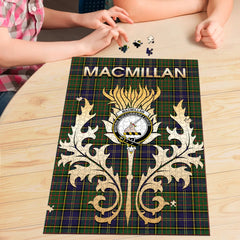 MacMillan Hunting Modern Tartan Crest Thistle Jigsaw Puzzles