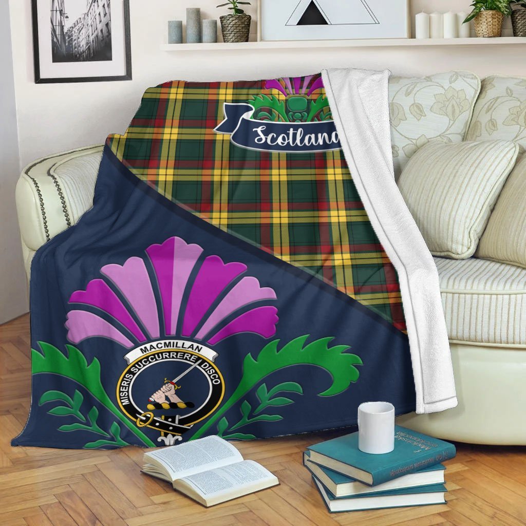 MacMillan Tartan Crest Premium Blanket - Thistle Style