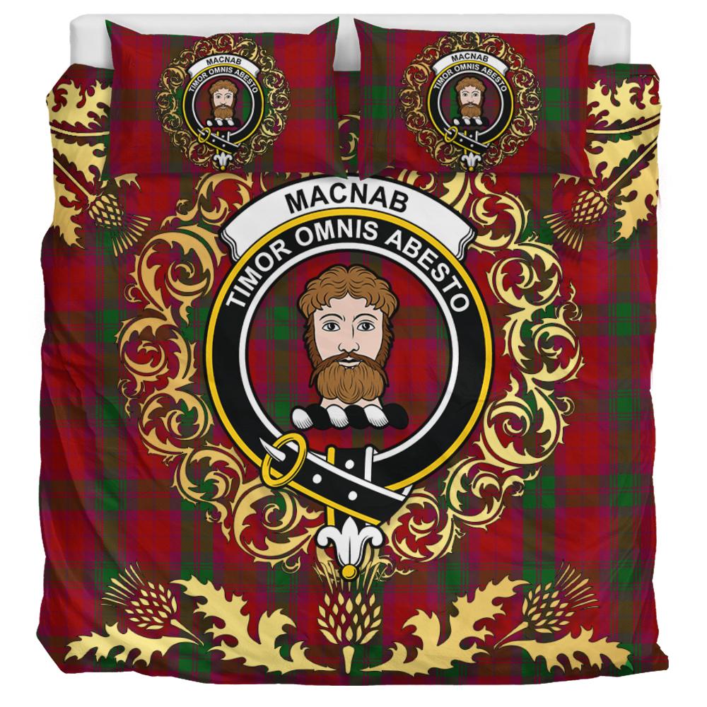 MacNab 01 Tartan Crest Bedding Set - Golden Thistle Style
