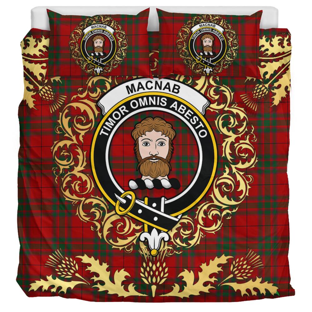 MacNab Tartan Crest Bedding Set - Golden Thistle Style
