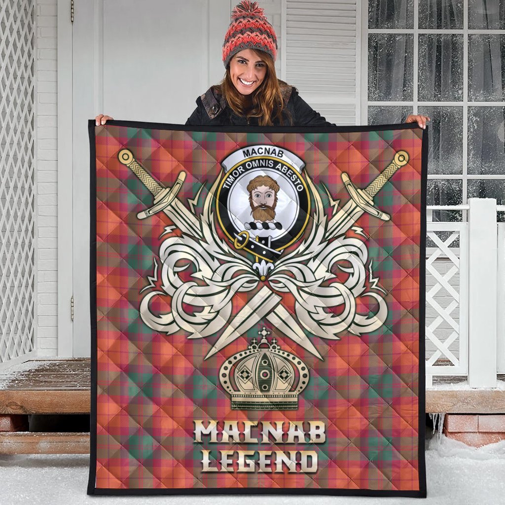 MacNab Ancient Tartan Crest Legend Gold Royal Premium Quilt