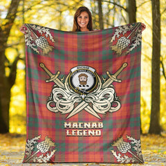 MacNab Ancient Tartan Gold Courage Symbol Blanket