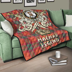 MacNab Ancient Tartan Crest Legend Gold Royal Premium Quilt