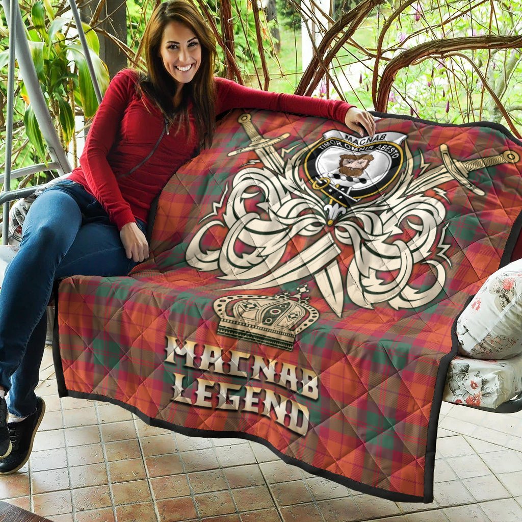 MacNab Ancient Tartan Crest Legend Gold Royal Premium Quilt