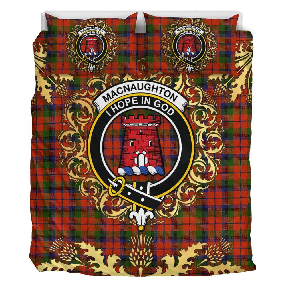 MacNaughton 02 Tartan Crest Bedding Set - Golden Thistle Style