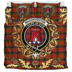 MacNaughton 02 Tartan Crest Bedding Set - Golden Thistle Style