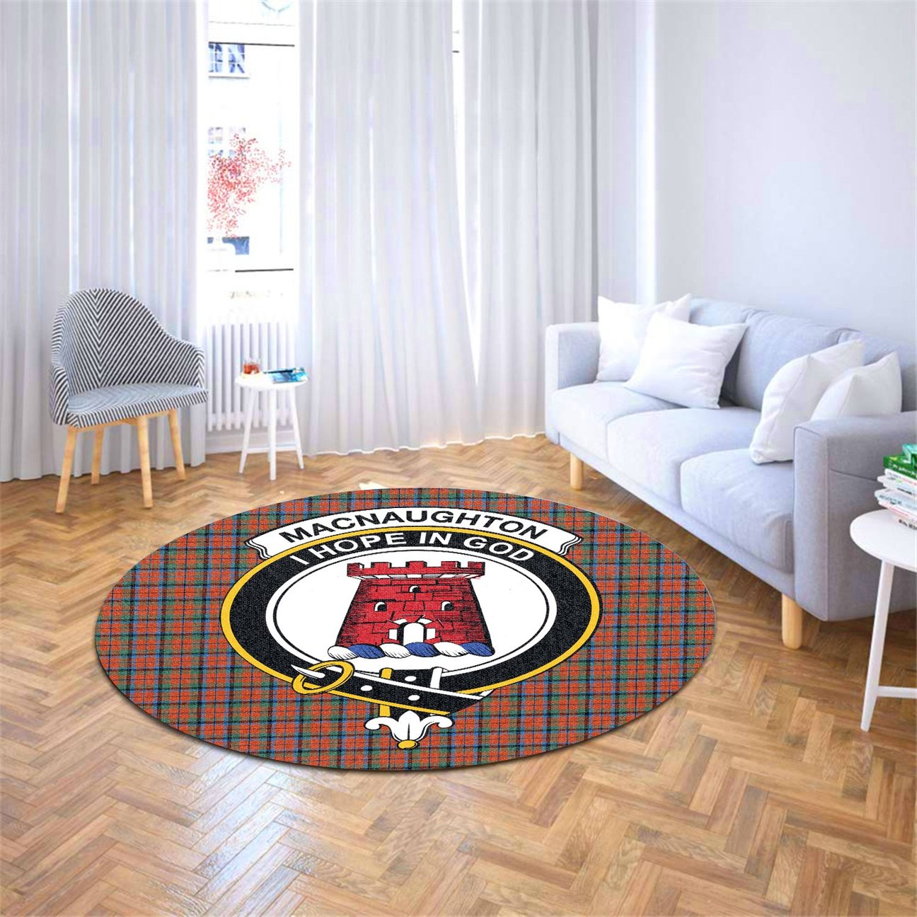 MacNaughton Ancient Tartan Crest Round Rug