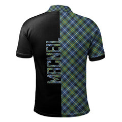 MacNeil of Barra Ancient Tartan Polo Shirt Half of Me - Cross Style