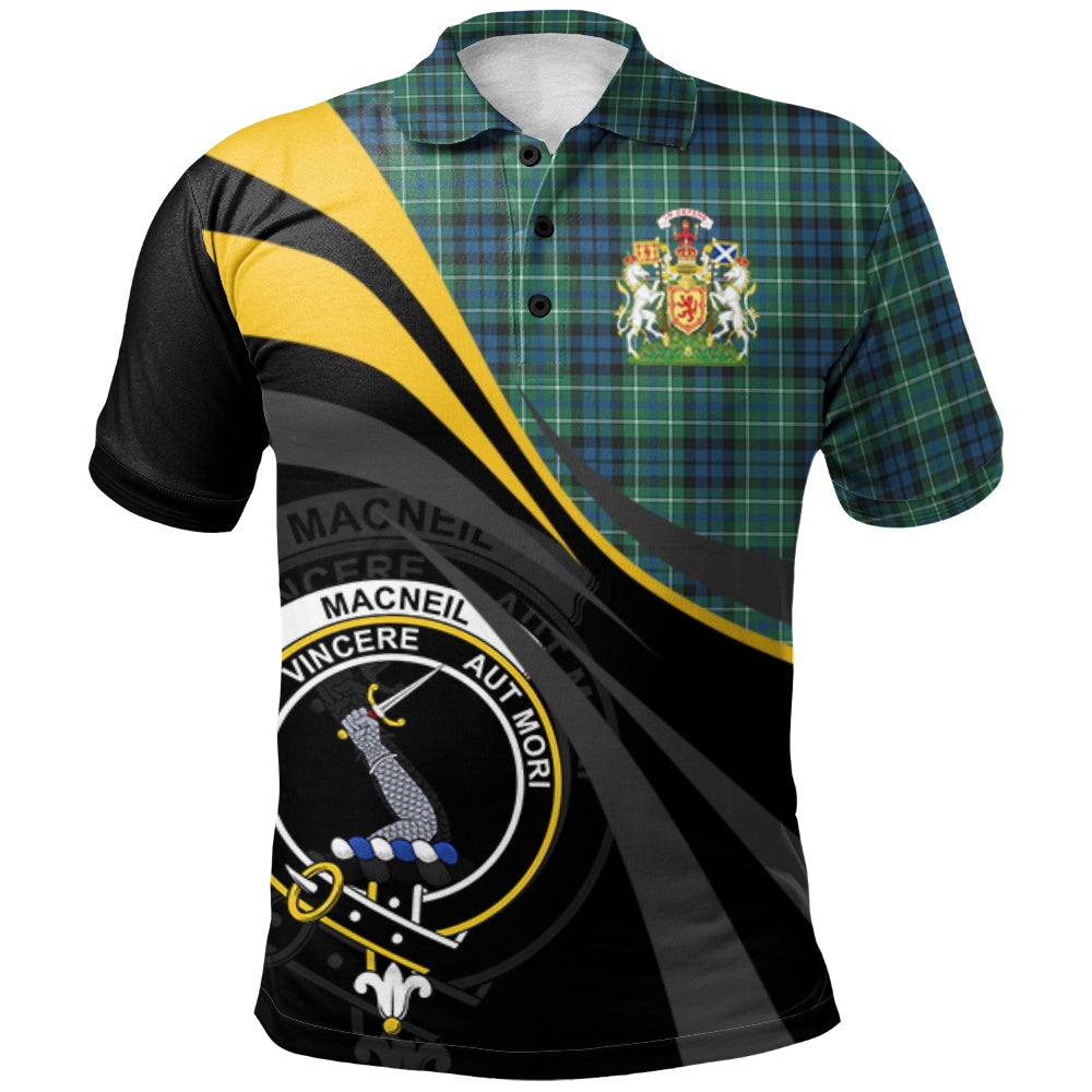 MacNeil of Colonsay Ancient Tartan Polo Shirt - Royal Coat Of Arms Style
