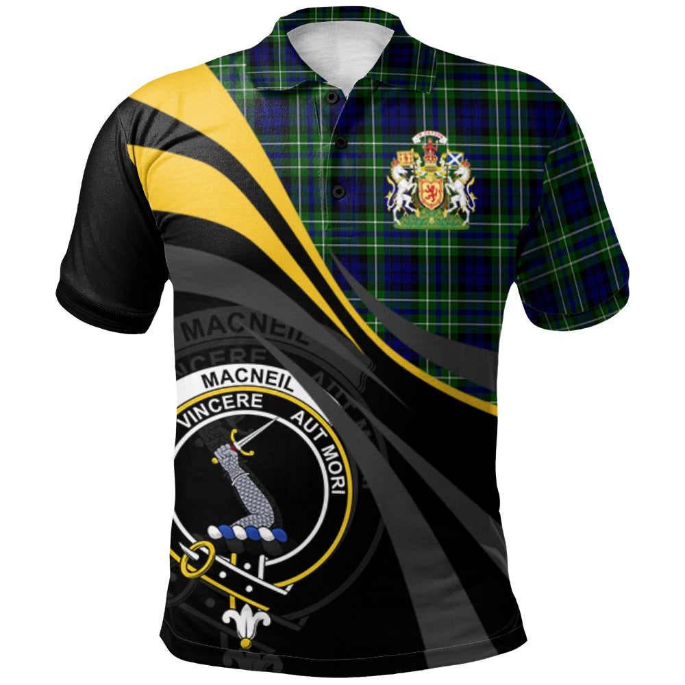 MacNeil of Colonsay Modern Tartan Polo Shirt - Royal Coat Of Arms Style