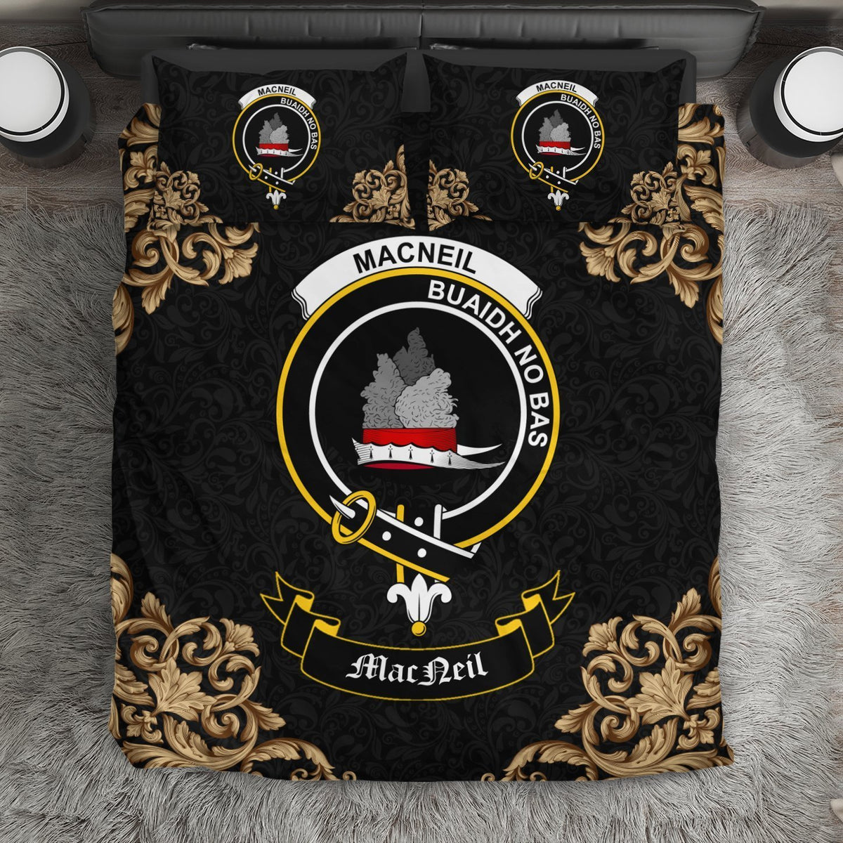 MacNeil (of Barra) Crest Black Bedding Set