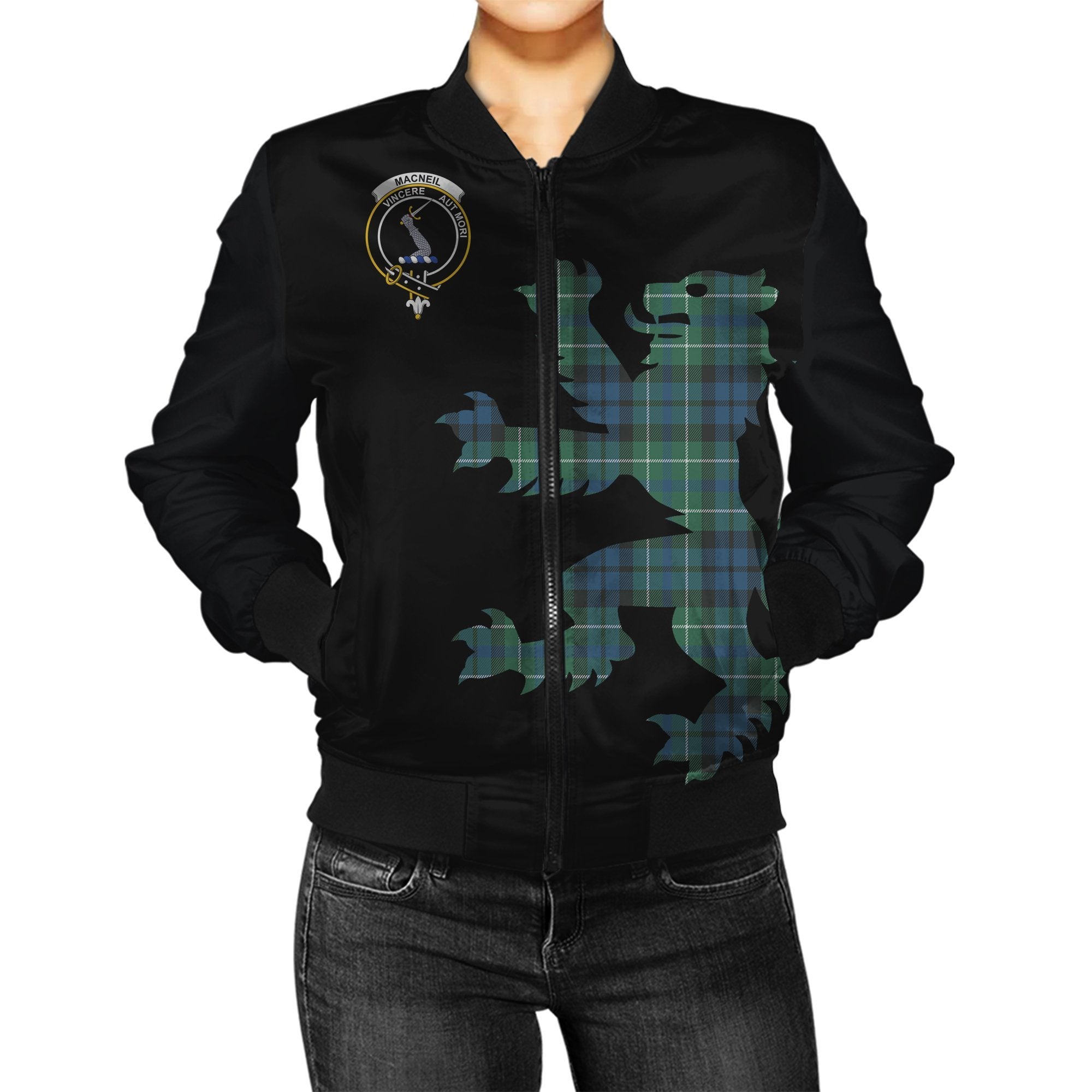 MacNeil of Colonsay Tartan Bomber Jacket Lion & Thistle