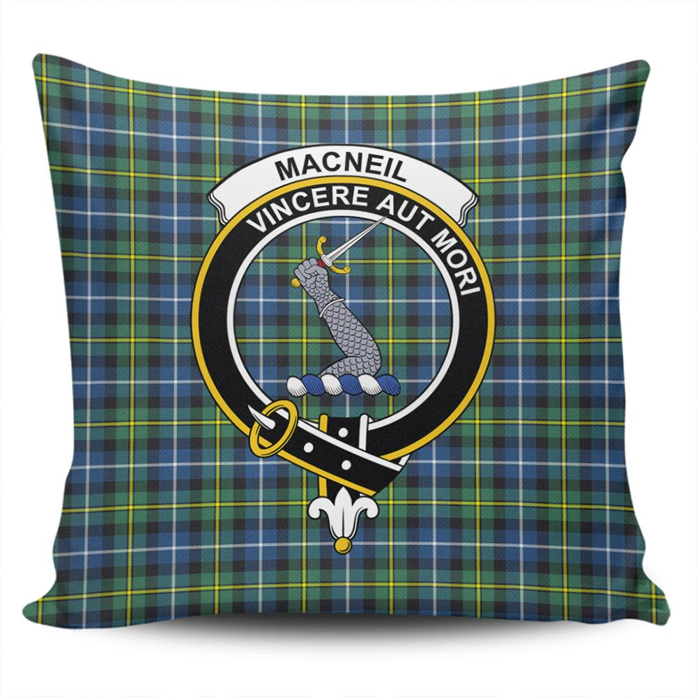 Scottish MacNeill of Barra Ancient Tartan Crest Pillow Cover - Tartan Cushion Cover