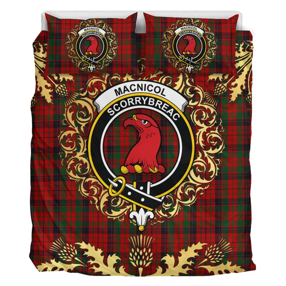 MacNicol - Nicolson 02 Tartan Crest Bedding Set - Golden Thistle Style