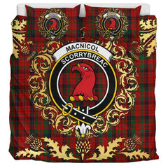 MacNicol - Nicolson 02 Tartan Crest Bedding Set - Golden Thistle Style
