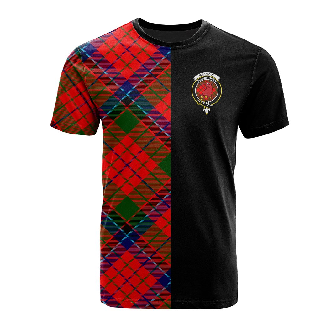 MacNicol of Scorrybreac Tartan T-Shirt Half of Me - Cross Style