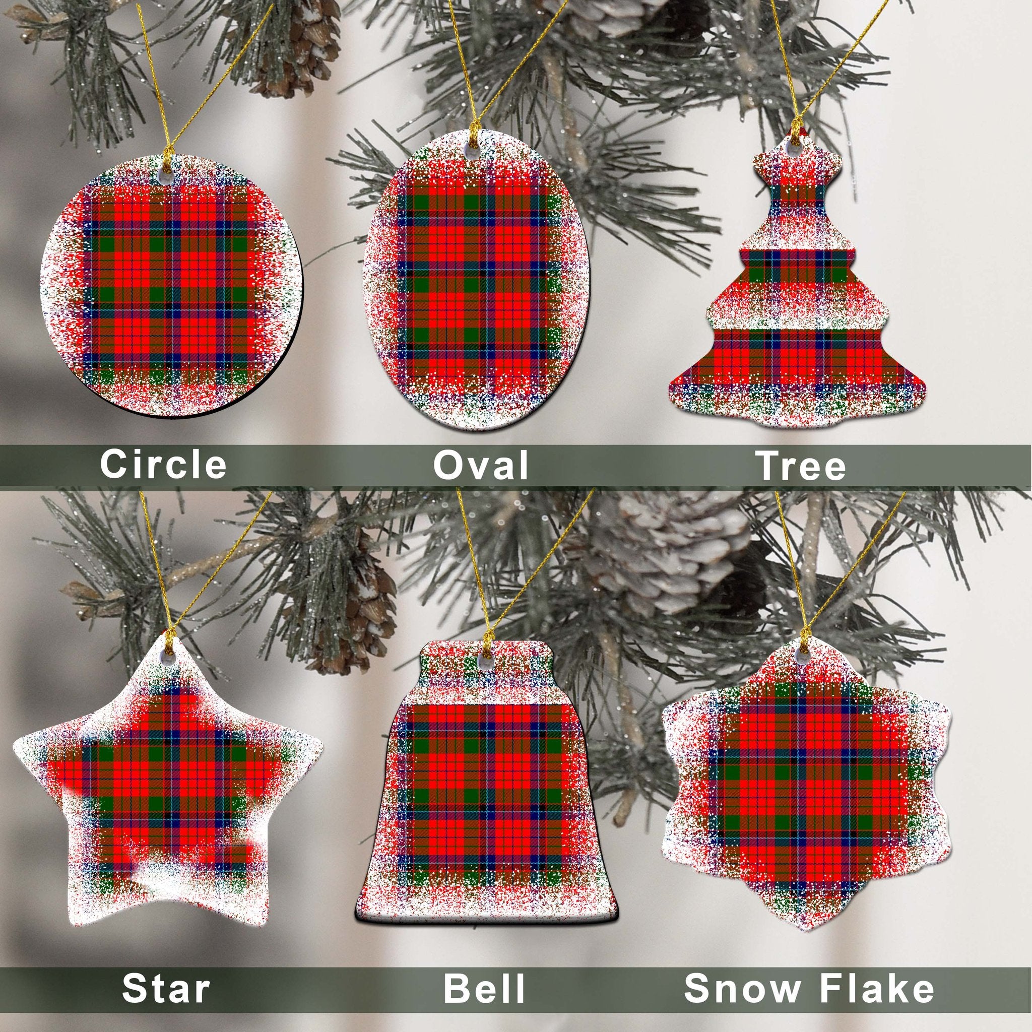 MacNicol (of Scorrybreac) Tartan Christmas Ceramic Ornament - Snow Style