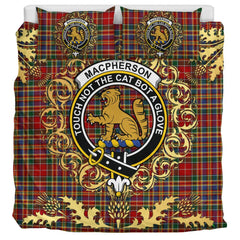 MacPherson 3 Tartan Crest Bedding Set - Golden Thistle Style
