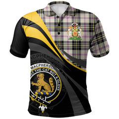 MacPherson Dress Ancient Tartan Polo Shirt - Royal Coat Of Arms Style