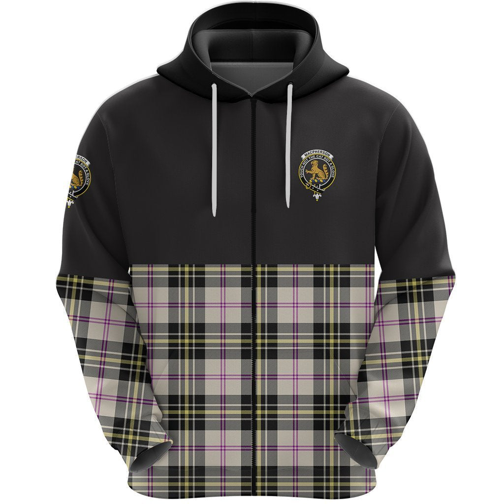 MacPherson Dress Ancient Clan Half Of Tartan Zipper Hoodie