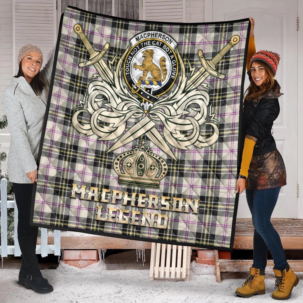 MacPherson Dress Ancient Tartan Crest Legend Gold Royal Premium Quilt