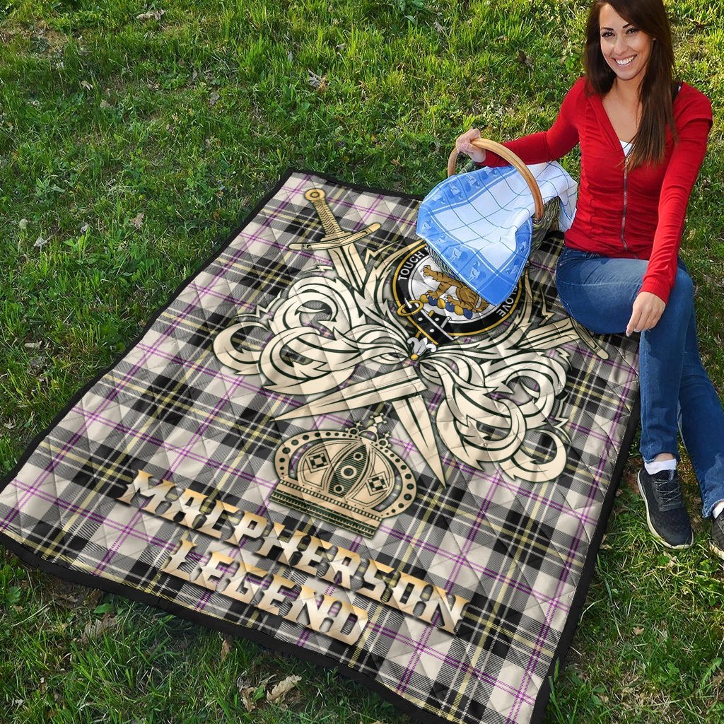 MacPherson Dress Ancient Tartan Crest Legend Gold Royal Premium Quilt